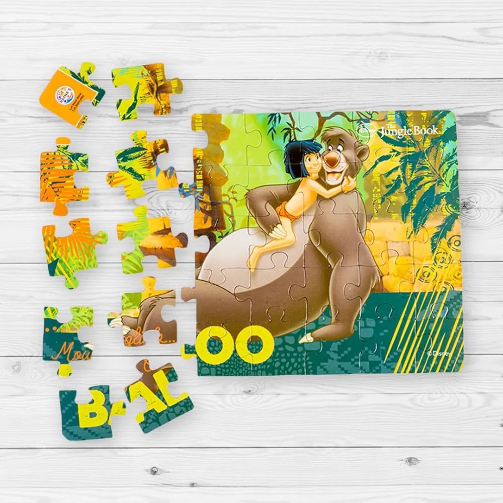 Ratna's 4in1 Jungle Book Jigsaw Puzzle Size 24cm x 17cm - Mowgli, Bagheera, Baloo, etc - 140 Pieces  Toy for Kids 3+ Years