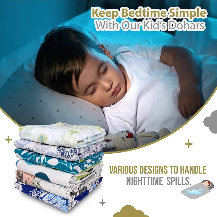 Divine Casa 120 GSM Microfiber Single Kids Dohar Soft & Lightweight Throw Blanket Floral Burst Pattern Colour Soybean & White