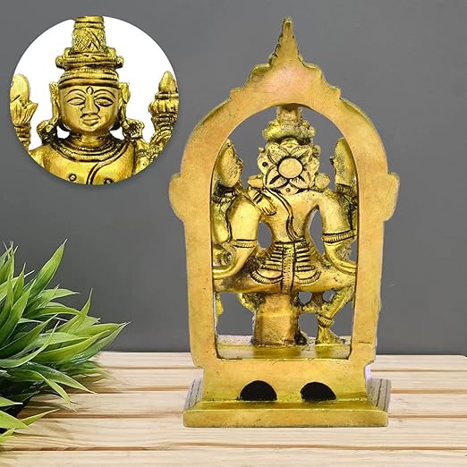 The Advitya Lord Vishnu Laxmi Sitting Murti | Vishnu Laxmi Statue/ Idol for Pooja & Decoration | 5.5