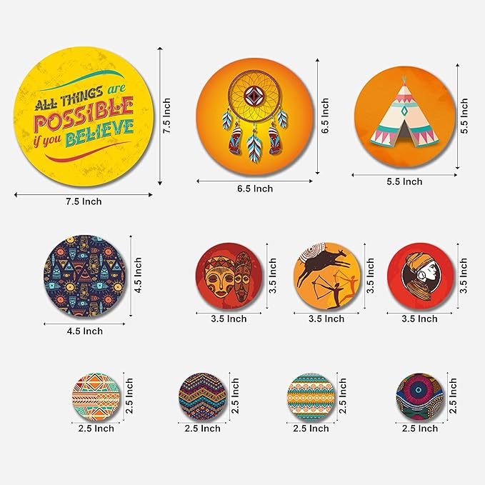 Artvibes Nature Designer Mdf Wooden Wall Hanging for Home | Set of 11