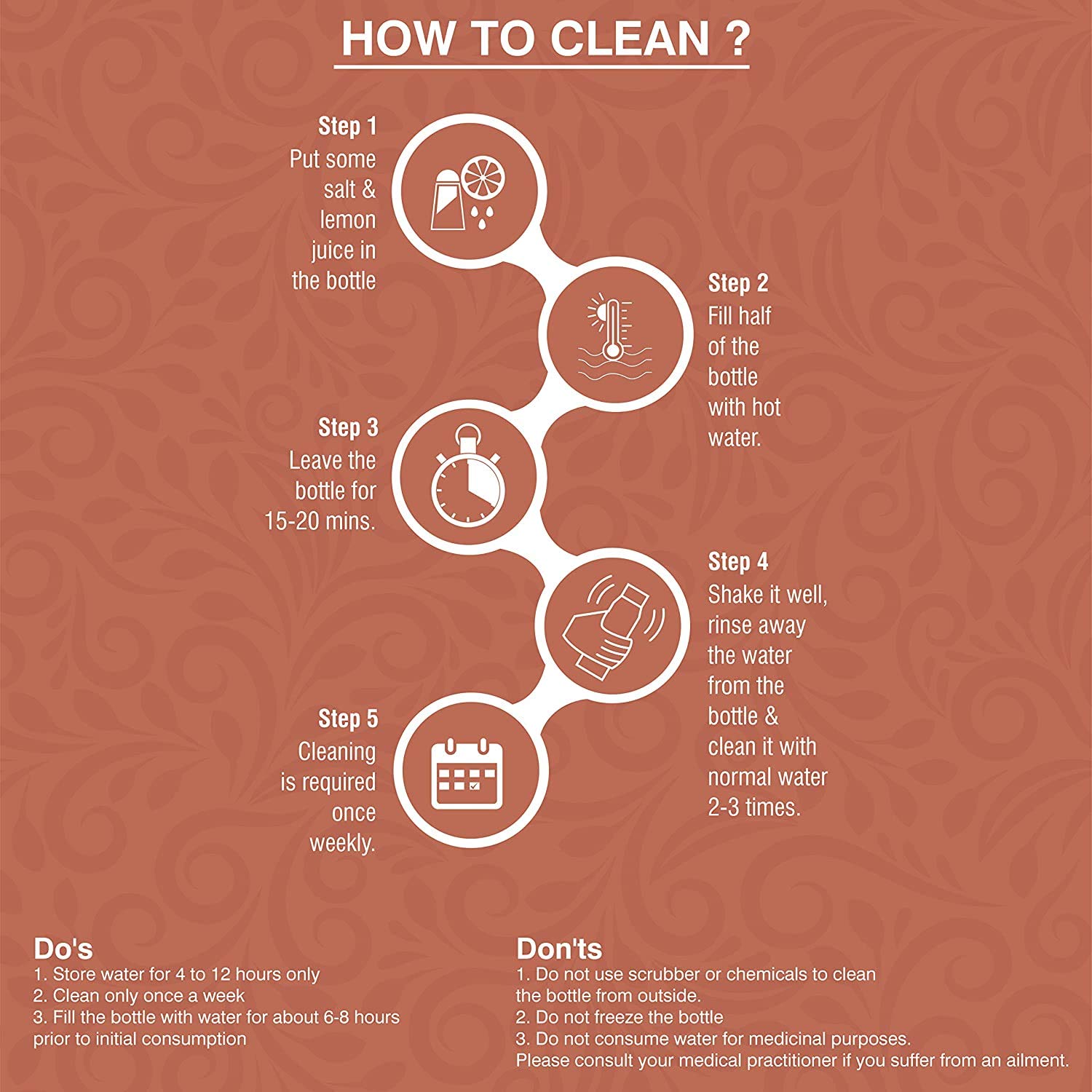 Cello Cop-Pura Moksha Copper Water Bottle | 1000ml