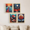 ArtX Paper Women Polka Dots Art Paintings with Frame Set of 4