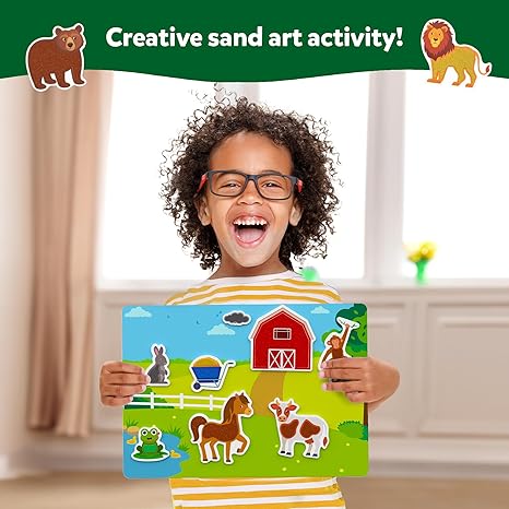 Skillmatics Art & Craft Activity Sand Tastic Art Animals Sand Art for Kids Craft Kits