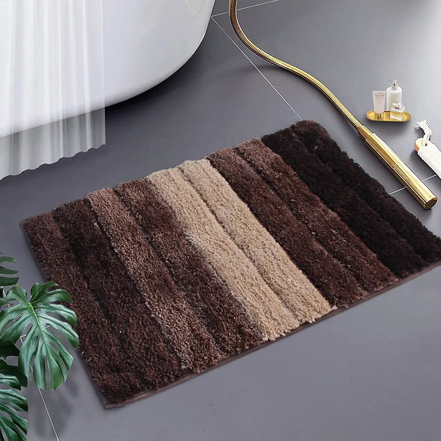 Luxe Home International Microfiber Luxe Home Bath Mat Super Soft Anti Skid Luxury Mats 40X60 Cm Colour Walnut
