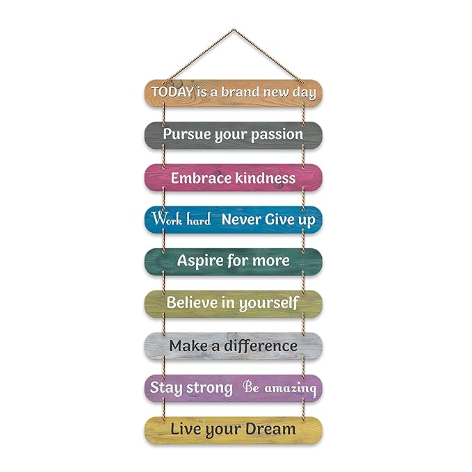 Artvibes Decorative Positive Quote Printed Wooden Wall Hanging for Home Decor Items