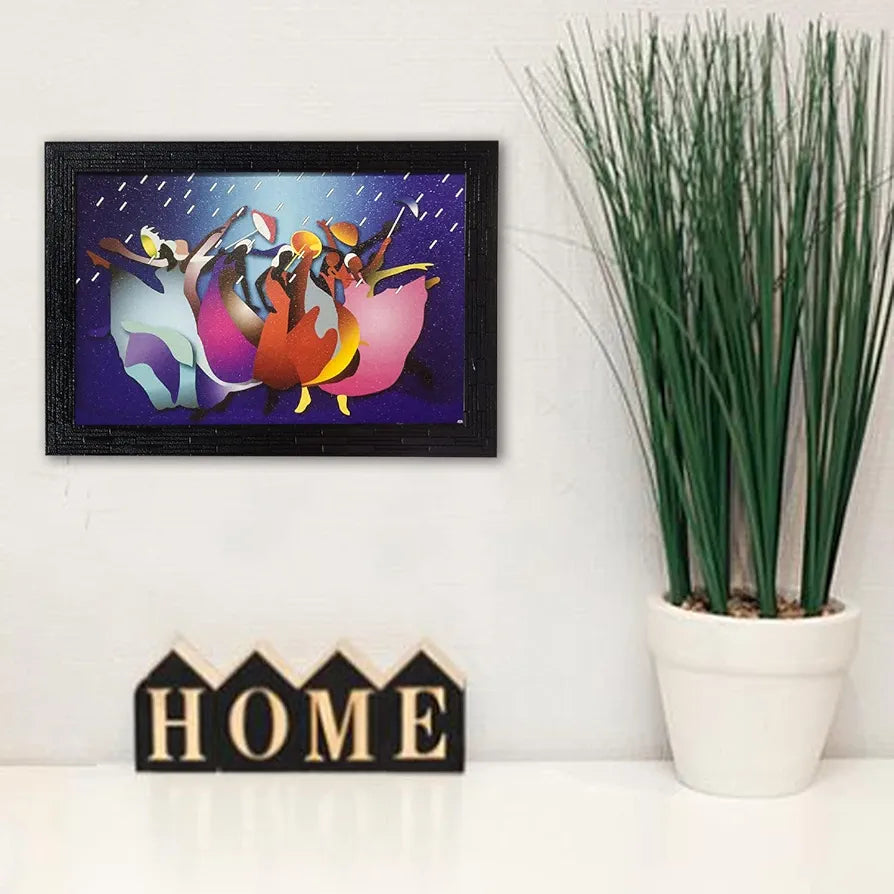 Lifehaxtore Wooden Framed Modern Art Rain Painting Zen Modern Art - Model 1