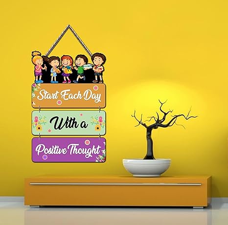 Angel Infinite Start Each Day Positive Quotes Wall Hanging Mdf Wooden Wall Art