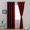 Divine Casa Super Satin Blackout Door Curtains Solid Panels for Complete Light Block Size 7 Feet Colour Cherry Red (Pack of 2)
