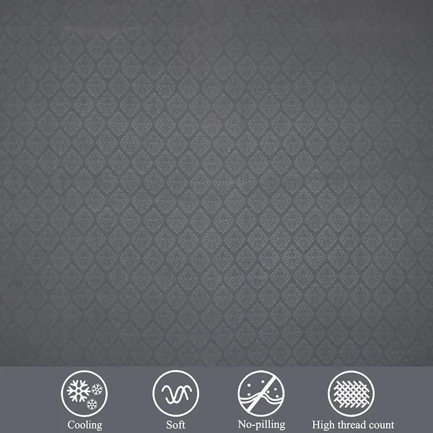 Fresh From Loom Microfiber King Size Bedsheet Hypoallergenic Bed Sheets with 2 Pillow Covers Grey Damas