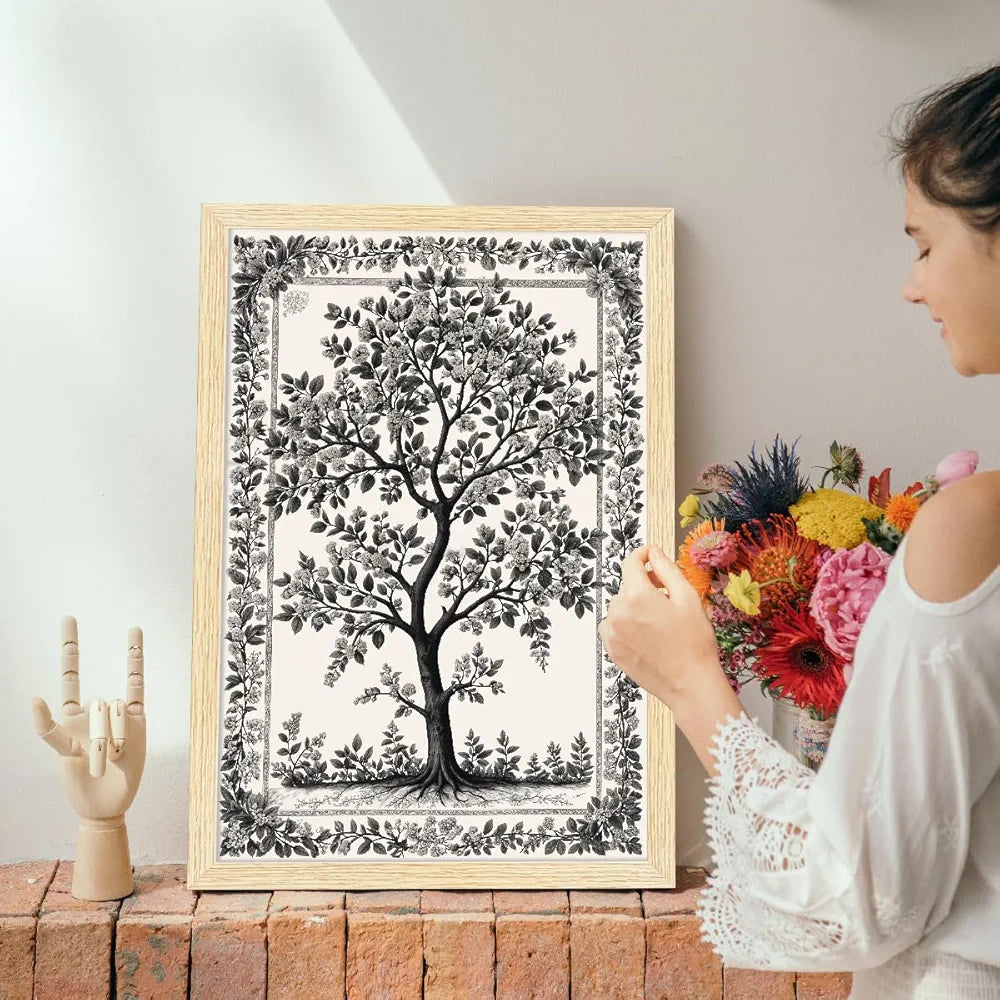 ArtX Paper Monochrome Paintings with Frame Black and White Set of 3