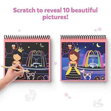 Skillmatics Paper Magical Scratch Art Book Unicorns & Princesses Multicolour Activity