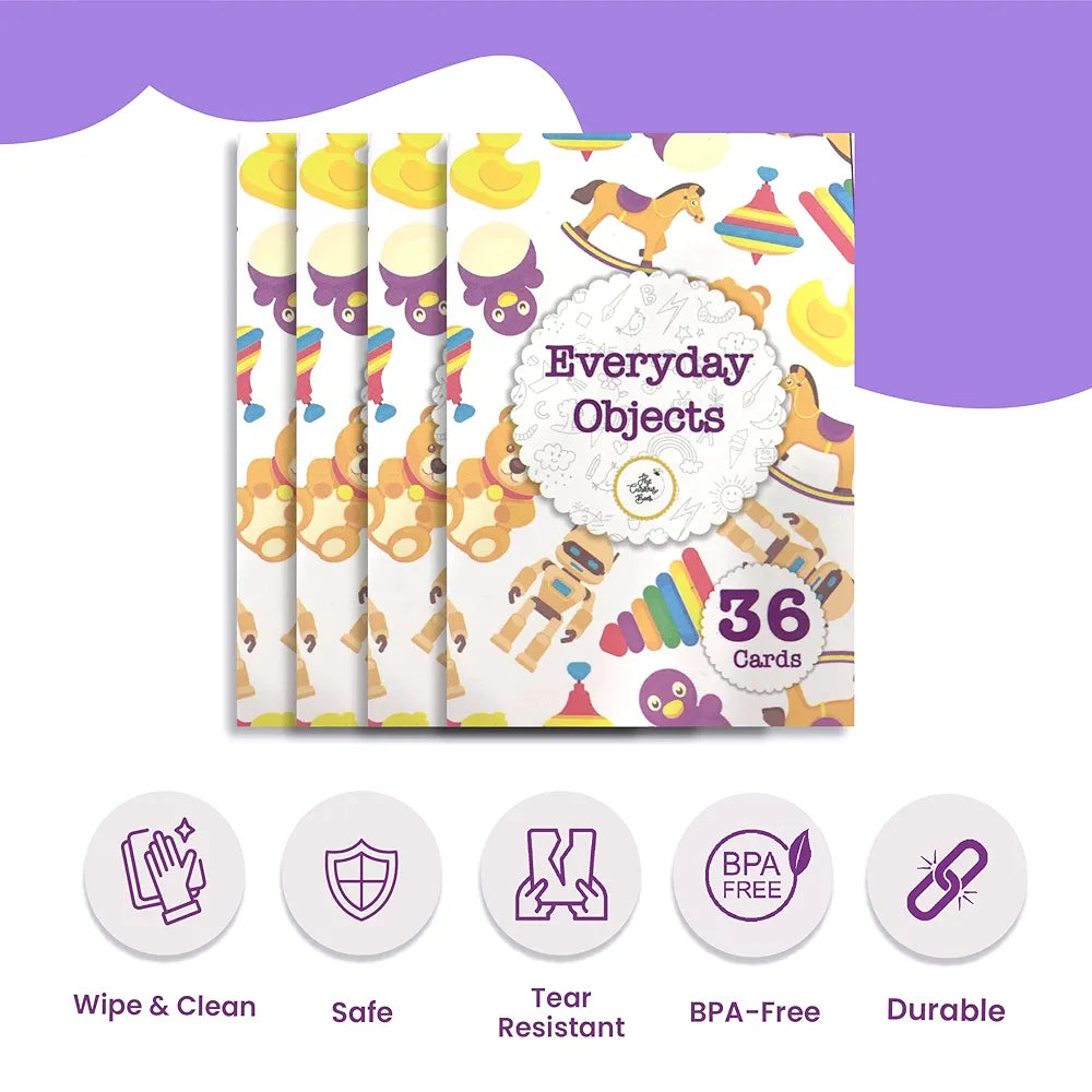The Curious Bees - Everyday Objects | 36 Laminated Anti-Glare Cards | Montessori Inspired Fun & Easy to Learn Toys for Kids
