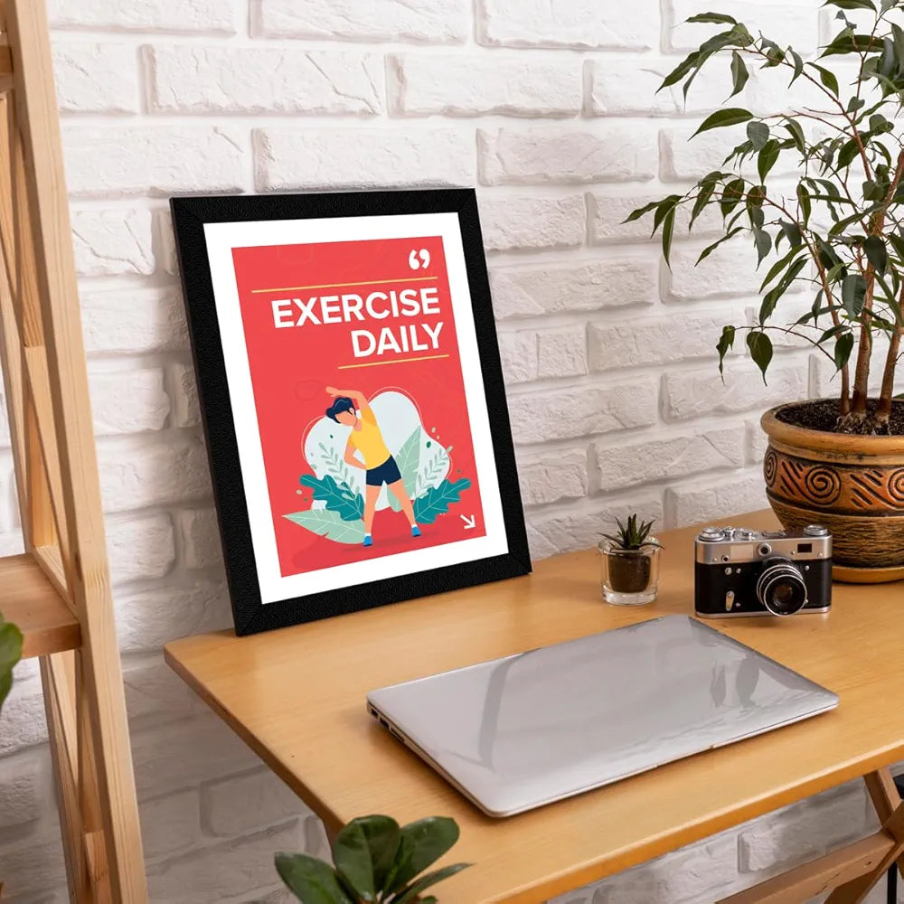 ArtX Paper Big Health Quotes Wall Frame Art PaintingAXF00117-MOT Set of 4