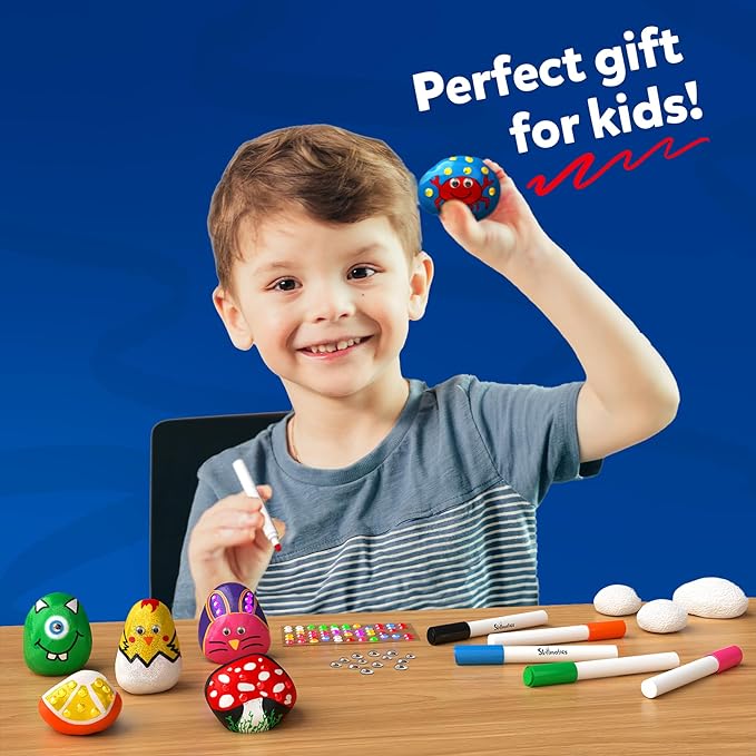 Skillmatics Rock Painting Kit Mess Free Art & Craft Activity For Girls & Boys Creative Activity