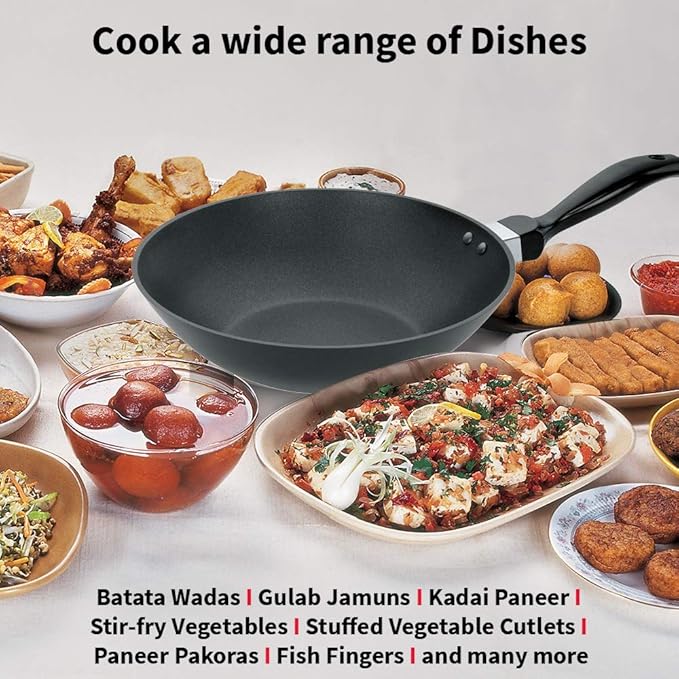 Hawkins Futura Nonstick Deep-Fry Pan (Stir-Fry Pan) 2 L, 26 cm, 3.25 mm (Black)