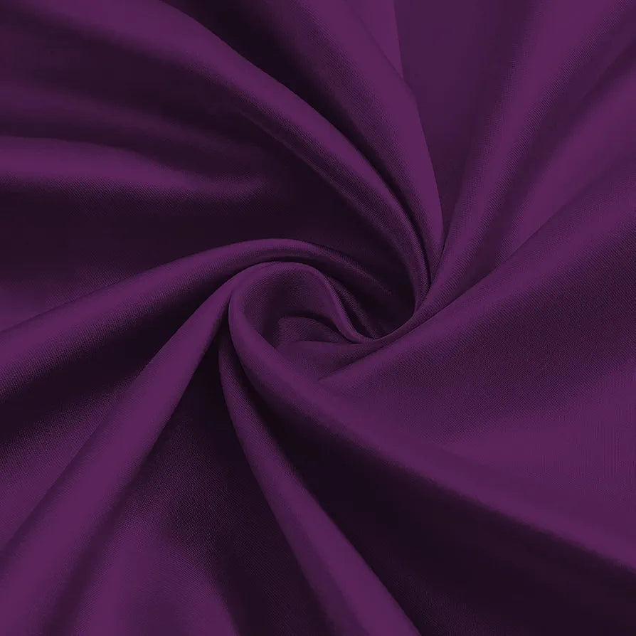 Divine Casa Super Satin Blackout Door Curtains Solid Panels for Complete Light Block Size 7 Feet Colour Deep Purple (Pack of 2)
