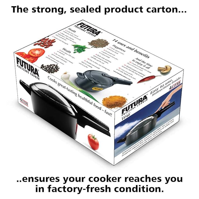Hawkins Futura 4 Litre Pressure Cooker Hard Anodised Inner Lid Pressure Cooker Pan Cooker Black