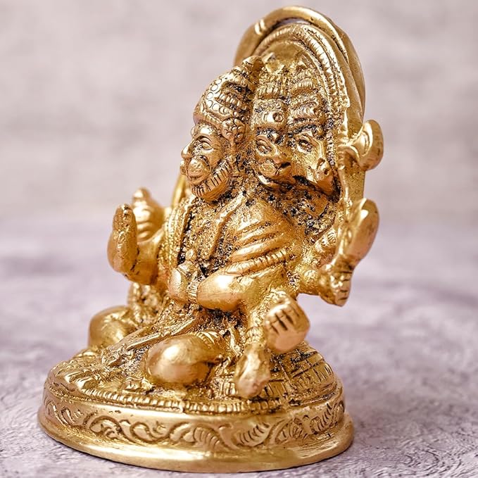 The Advitya Brass Statue/ Idol of Lord Panchmukhi Hanuman | Hinduism God Idol