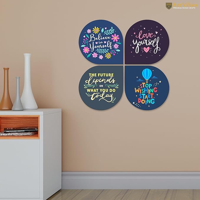 Artvibes Believe in Your Self Inspirational Quote Wooden Wall Hanging for Home Decor