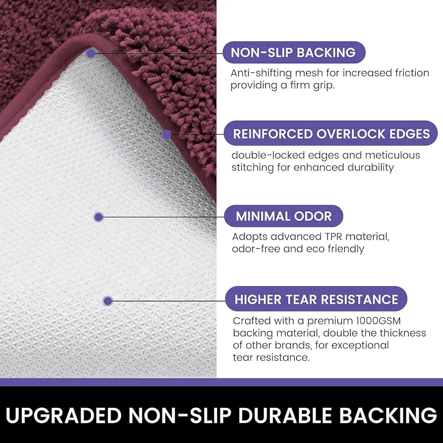 Luxe Home International Runner Super Soft Anti Skid Newman Rug For Bedroom  Rectangular Colour Wine