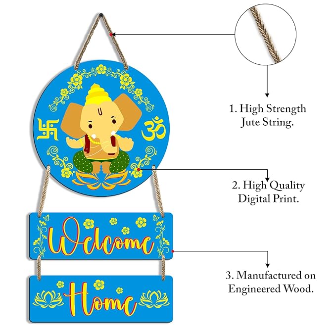 Sehaz Artworks Home Decor Items for Living Room Wooden Wall Hangings for Home  Welcome Home, 60 Cm
