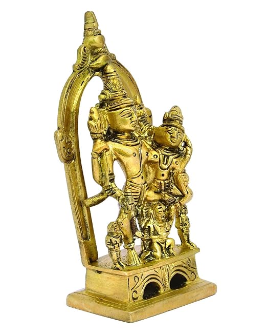 The Advitya Lord Vishnu Laxmi Sitting Murti | Vishnu Laxmi Statue/ Idol for Pooja & Decoration | 5.5