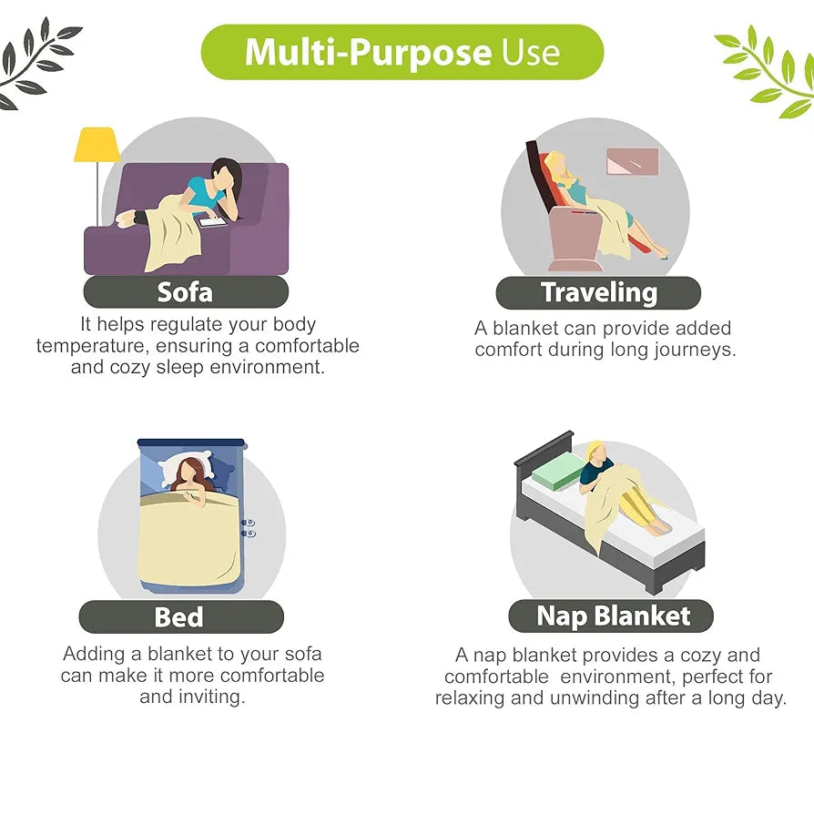 Divine Casa 120 GSM Microfiber Reversible Dohar Single Bed Size Jaipuri Printed Soft Lightweight AC Living Room Summer Blanket Colour Peppermint