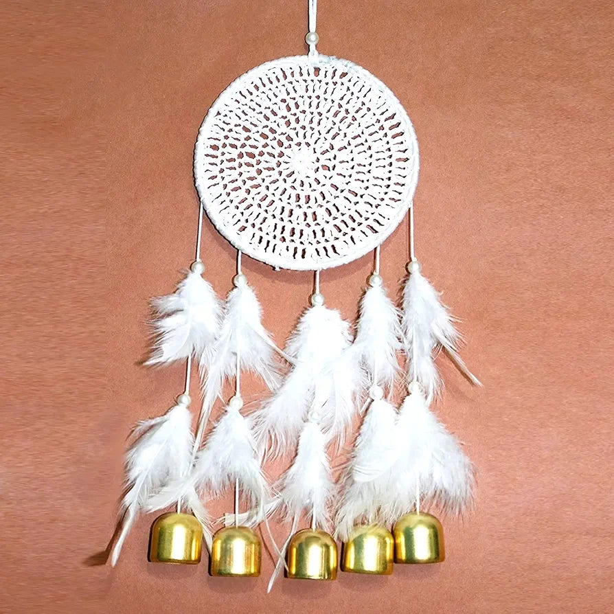 Metal Bell Feather Bead Thread Wind Chime Dream Catcher Small