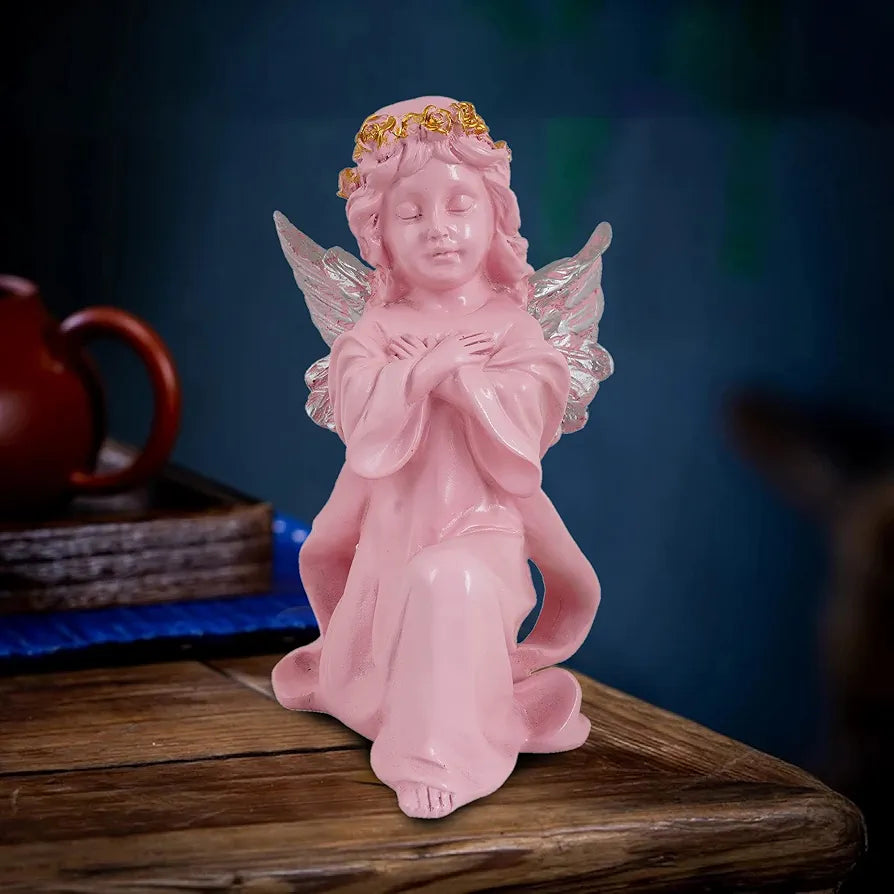 Zart Angel Girl Silver Winged Girl Statue for Home Decor Item