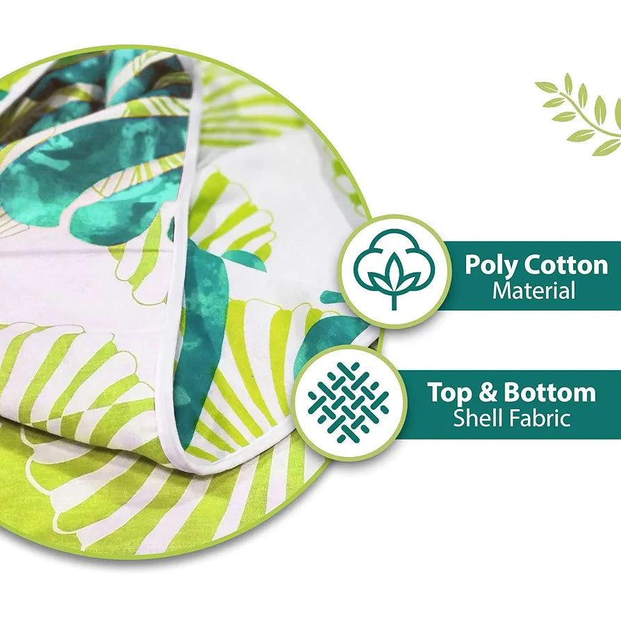 Divine Casa Glace Cotton 120 GSM Reversible Lightweight Printed Single Bed AC Dohar Blanket Quilt Colour Yellow and Blue TC - 120