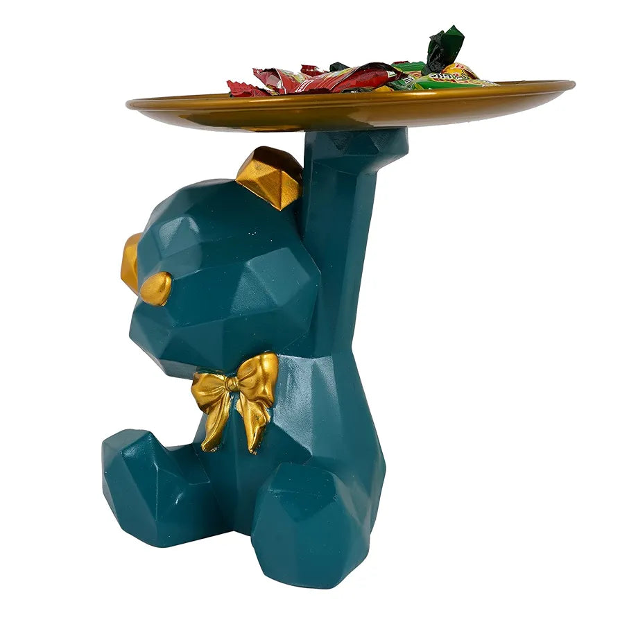 Zart Cool Dog Showpiece Platter Dog Showpiece for Home Decor Showpiece Green Dog Sitt