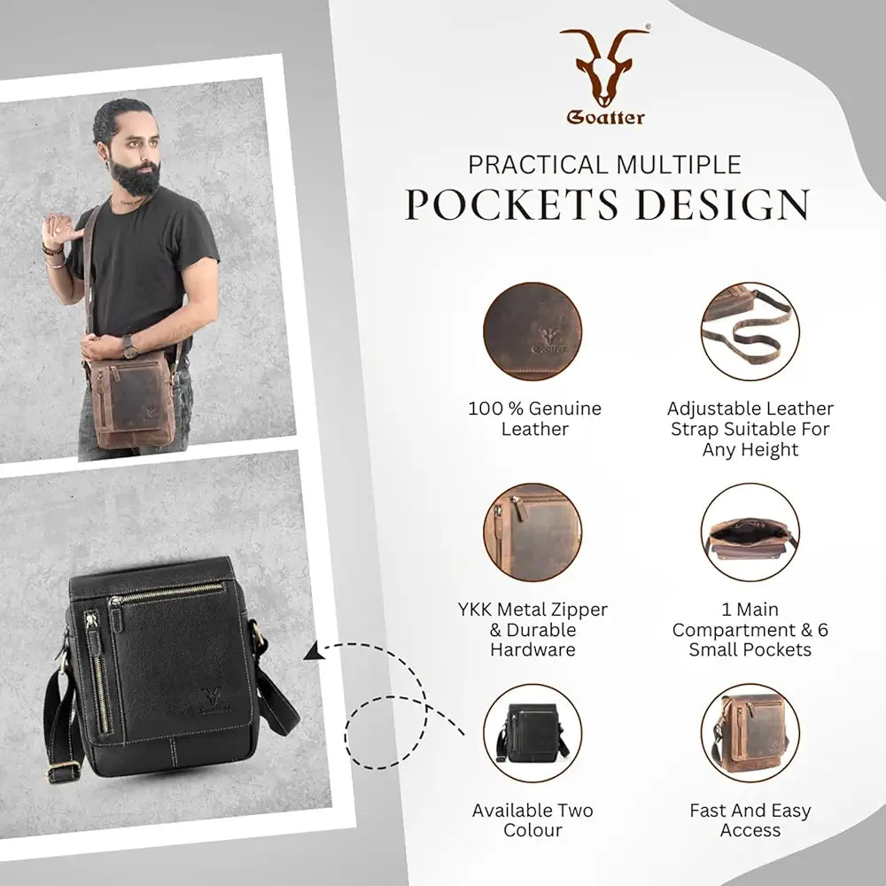 Goatter Genuine Leather Multi Pocket 10