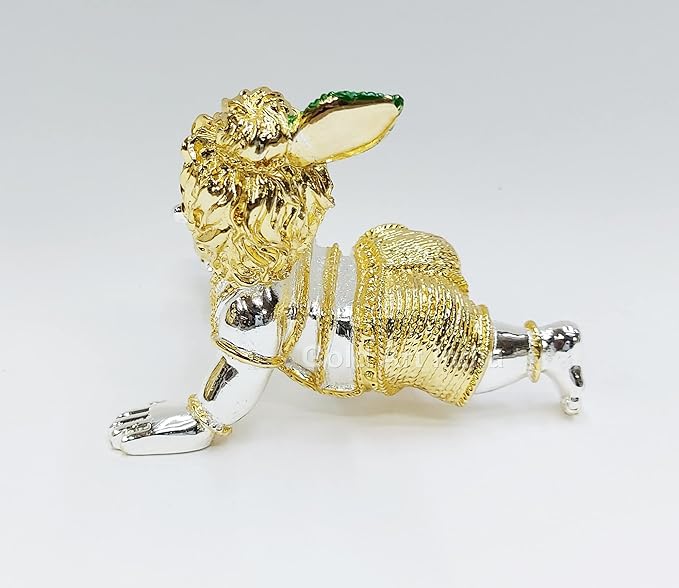 Gold Art India Laddu Gopal Idol Gold & Silver Plated Bal Gopal Idol Krishna Idol (Two Tone)