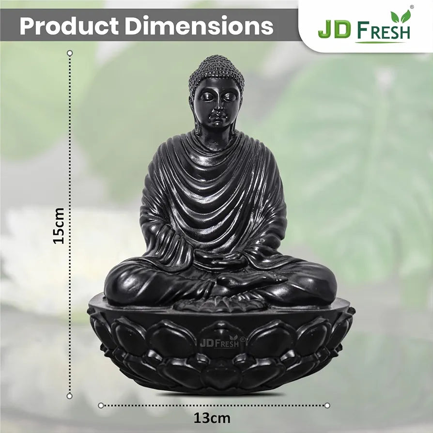 Jd Fresh 6 Inch Gautam Buddha Statue - Black