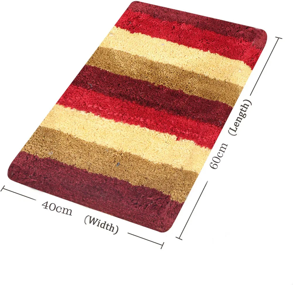 Luxe Home Jericho Doormat 2500 GSM Super Soft Microfiber Anti-Skid Mat Colour Cherry 40x60 cm (Pack of 2)