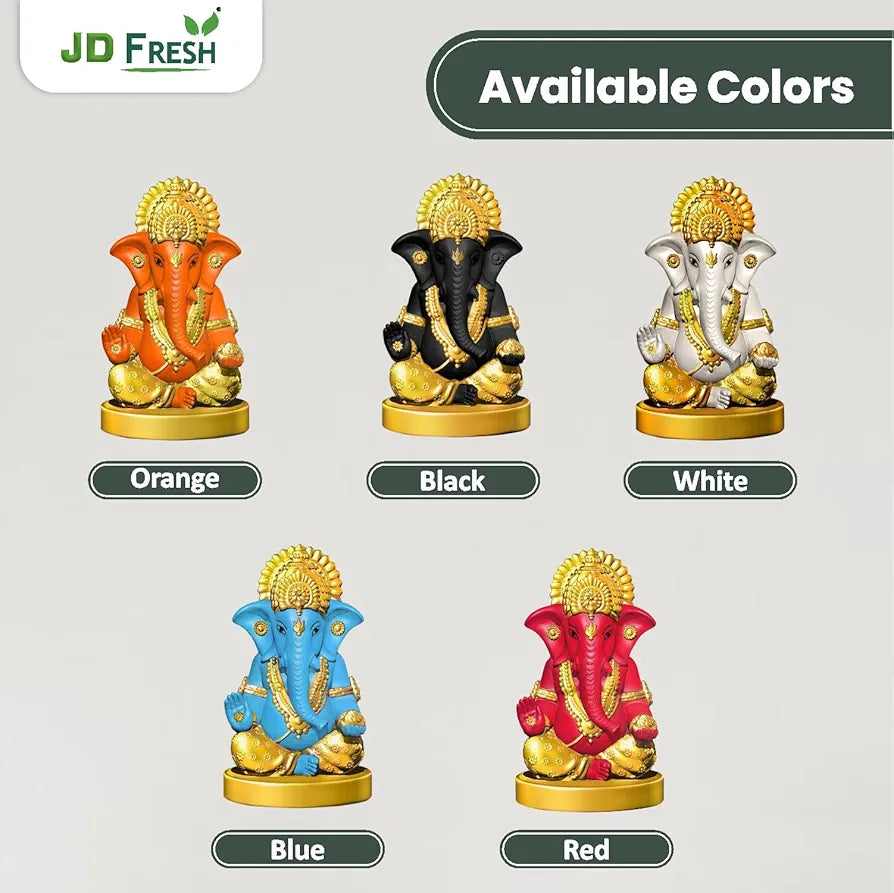 Jd Fresh Resin Ganesh Idol For Home - Orange