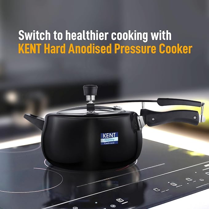 Kent Hard Anodised 5 Litre Pressure Cooker With Ss Inner Lid | 3.25 Mm - 2560 gms