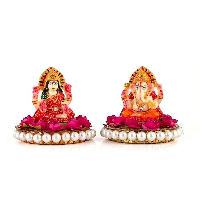 JH Gallery Recycled Material Laxmi Ganesh Idol Showpiece Home Decoration Items