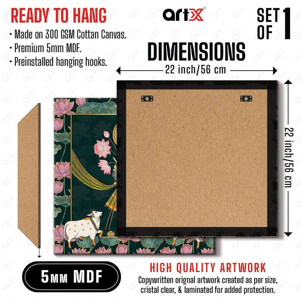 ArtX Canvas Shrinathji Pichwai Painting Shrinath Ji Big Size Wall Art Painting