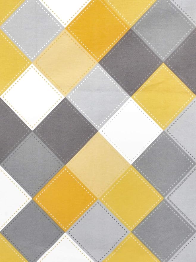 Huesland by Ahmedabad Cotton 144 Tc Cotton Double Bedsheet With 2 Pillow Covers - Yellow | Grey