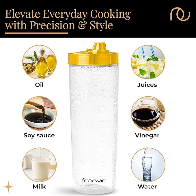 Frenchware Oil Dispenser | Pack of 2, 1 Litre Each | Textured Yellow