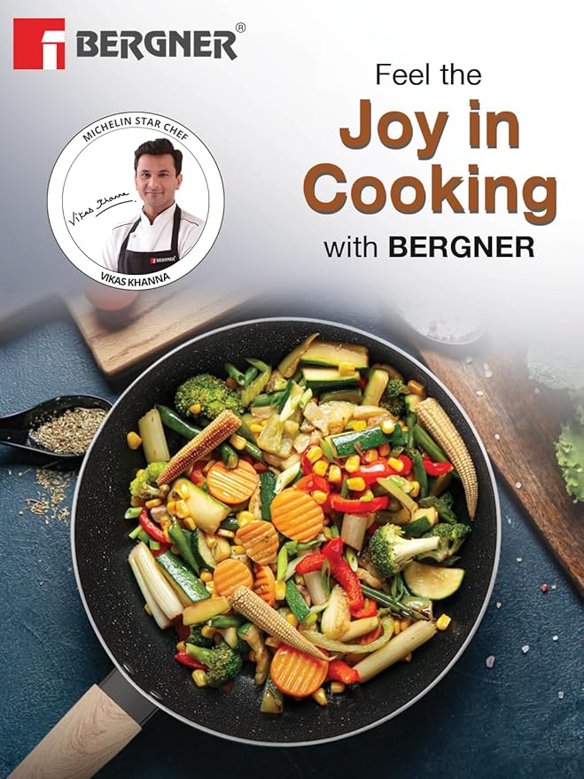 Bergner Earth Black Non-stick 24cm Wok | 3 Litres Wok