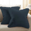 Luxe Home Cushion Cover One Side Rabbit Fur Plain Design Covers Set of 2 Anthra