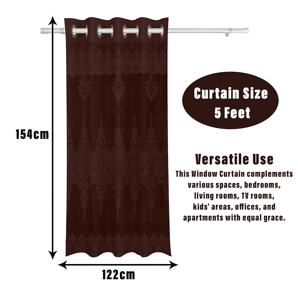 Kuber Industries Darkening Window Curtains with 8 Rings SY15ZZ Brown Colour