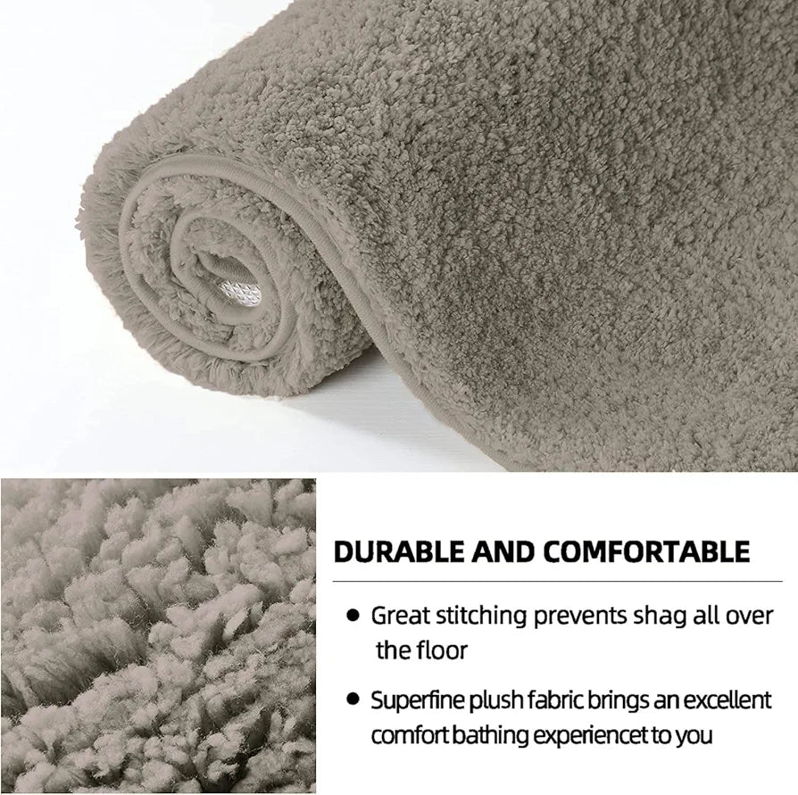 Luxe Home International Microfiber Bath Mat Super Soft Non Slip 60x90 cm Colour Taupe