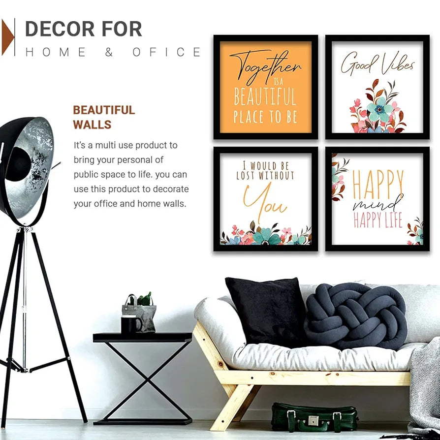 Kotart Together is Quotes Frames for Wall Decor Motivational Wall  Set of 4