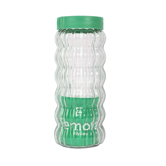 Femora Kitchen Storage Jars Clear Glass With Plastic Stackable Lid Jar | 1000 Ml | Set of 4