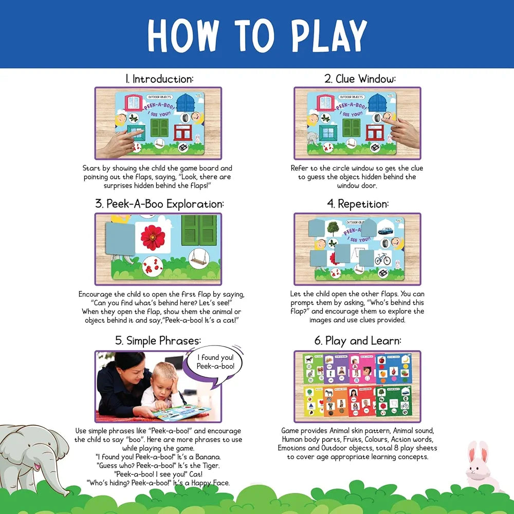 SparkLPlay Busy Book for Toddlers 1–3 | Peek A Boo Curiosity Kit | Montessori Activity Binder & Educational Toy | Learn Body Parts, Shapes, Emotions, Sounds | Birthday Gift for Boys & Girls Ages 1–3