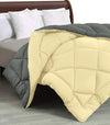 Cloth Fusion Reversible AC Comforter Single Bed Soft Microfibre Quilt Blanket for Winter Yellow & Grey