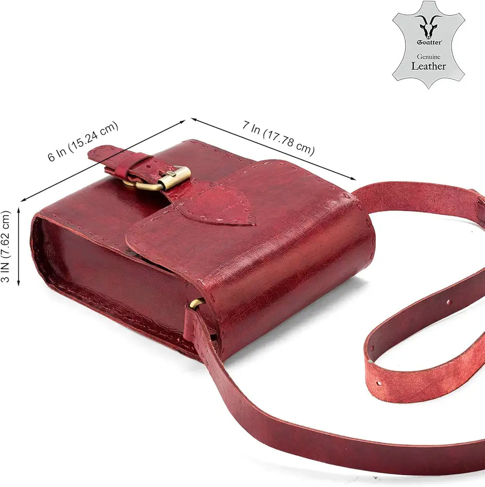 Goatter Genuine Leather Handmade Girls And Women’s Small Cross Body Sling Bag For Daily Use